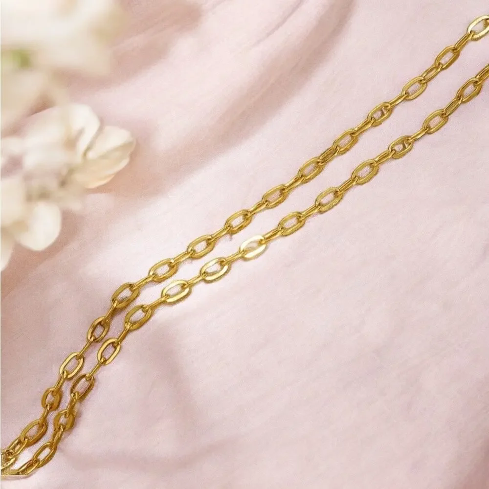 NEW 18K yellow gold plated Cuban link chain choker necklace jewelry B27A